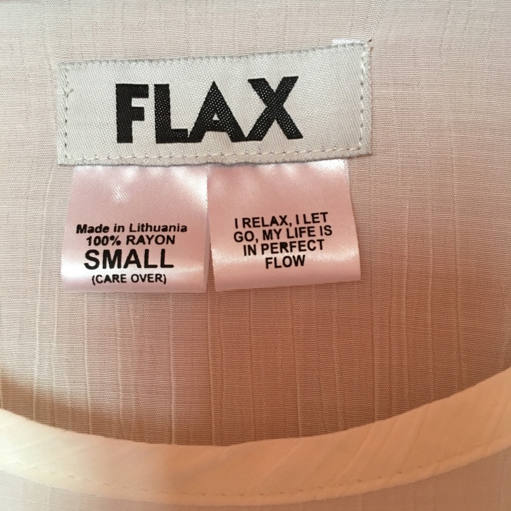 FLAX Linen, white, sheer, short-sleeved tunic top - Picture 2 of 9